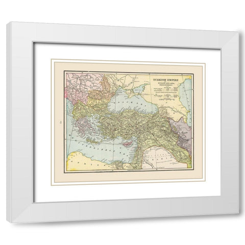 Turkish Empire Middle East - Cram 1892 White Modern Wood Framed Art Print with Double Matting by Cram
