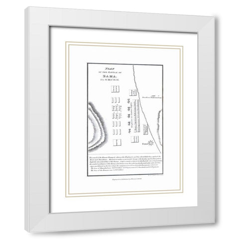 Battle of Zama - Tunisia - Oxford 1828 White Modern Wood Framed Art Print with Double Matting by Unknown