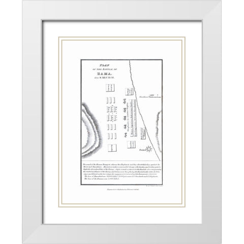 Battle of Zama - Tunisia - Oxford 1828 White Modern Wood Framed Art Print with Double Matting by Unknown