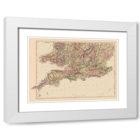 United Kingdom - Black 1867 White Modern Wood Framed Art Print with Double Matting by Black