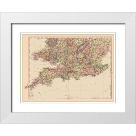 United Kingdom - Black 1867 White Modern Wood Framed Art Print with Double Matting by Black