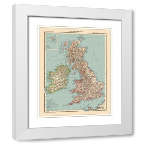 British Isles Great Britain Ireland - Schrader White Modern Wood Framed Art Print with Double Matting by Schrader