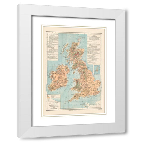 British Isles Great Britain Ireland - Drioux 1882 White Modern Wood Framed Art Print with Double Matting by Drioux