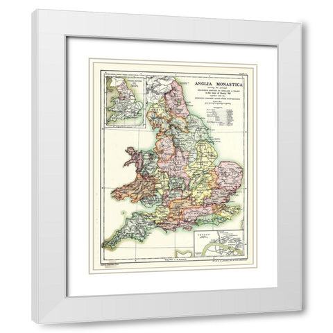 England Wales - Poole 1902 White Modern Wood Framed Art Print with Double Matting by Poole