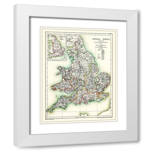 England Wales - Poole 1902 White Modern Wood Framed Art Print with Double Matting by Poole