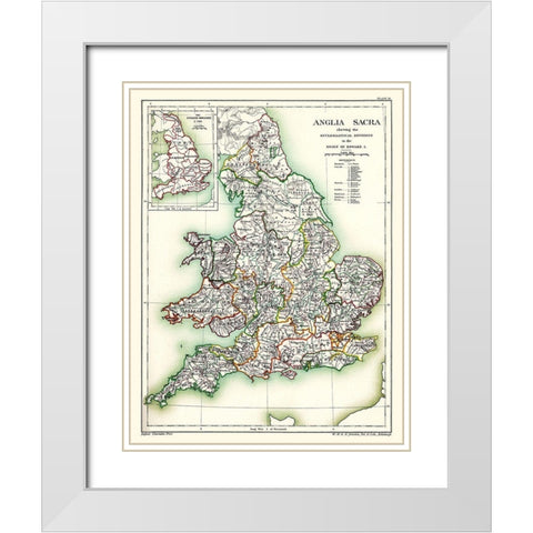 England Wales - Poole 1902 White Modern Wood Framed Art Print with Double Matting by Poole