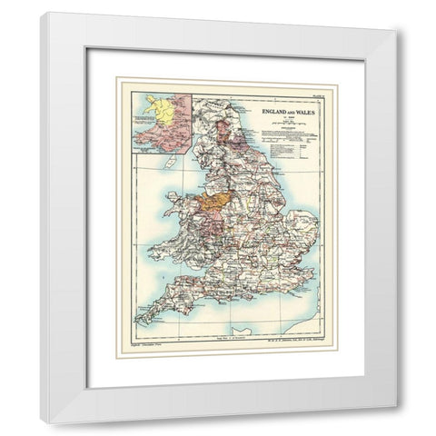 England Wales 1086 - Poole 1902 White Modern Wood Framed Art Print with Double Matting by Poole