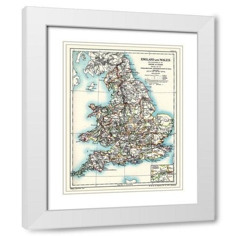 House of Tudor England Wales - Poole 1902 White Modern Wood Framed Art Print with Double Matting by Poole