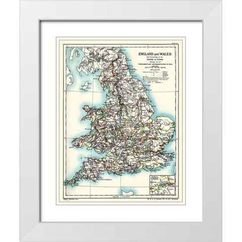 House of Tudor England Wales - Poole 1902 White Modern Wood Framed Art Print with Double Matting by Poole