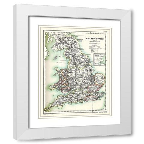 Norman Conquest England Wales - Poole 1902 White Modern Wood Framed Art Print with Double Matting by Poole