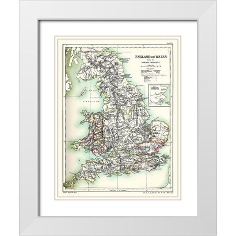 Norman Conquest England Wales - Poole 1902 White Modern Wood Framed Art Print with Double Matting by Poole