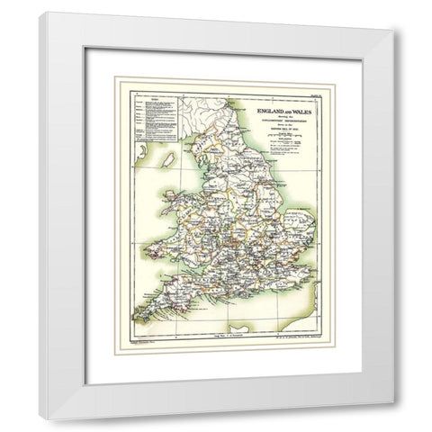 England Wales - Poole 1902 White Modern Wood Framed Art Print with Double Matting by Poole