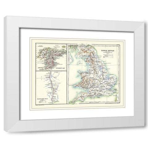 Roman Britain - Poole 1902 White Modern Wood Framed Art Print with Double Matting by Poole