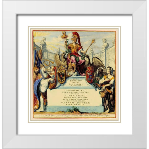 Vienna Austria Siege - DeHooghe 1683 White Modern Wood Framed Art Print with Double Matting by De Hooghe