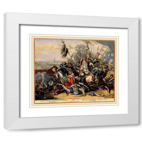 Vienna Austria Siege 10 - DeHooghe 1683 White Modern Wood Framed Art Print with Double Matting by De Hooghe
