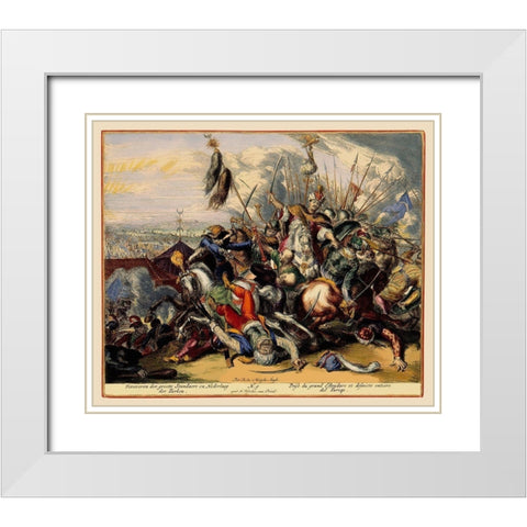 Vienna Austria Siege 10 - DeHooghe 1683 White Modern Wood Framed Art Print with Double Matting by De Hooghe