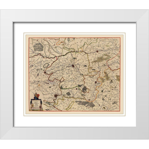 Wallonia Region Belgium - Jansson 1647 White Modern Wood Framed Art Print with Double Matting by Jansson