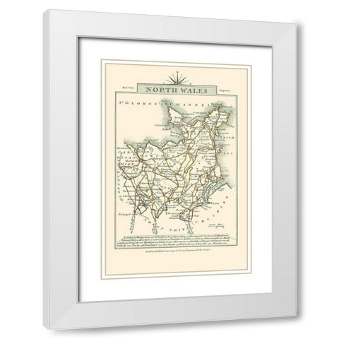 North Wales - Cary 1792 White Modern Wood Framed Art Print with Double Matting by Cary