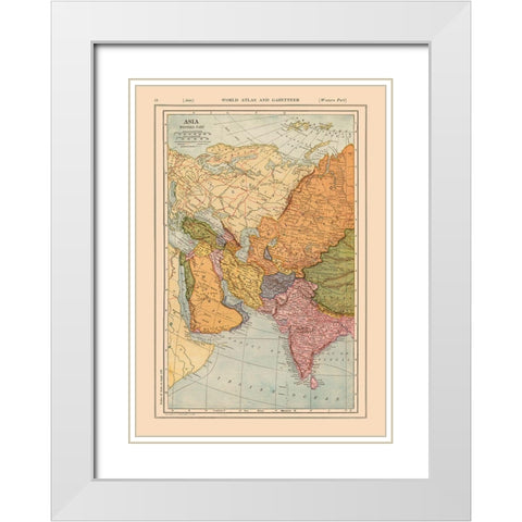 Western Asia - Reynold 1921 White Modern Wood Framed Art Print with Double Matting by Reynold