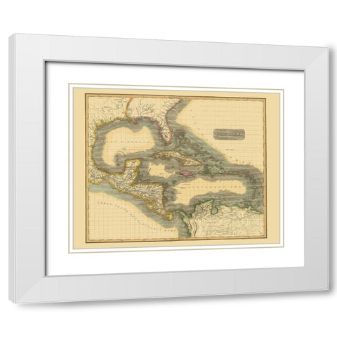 West Indies Caribbean - Thomson 1814 White Modern Wood Framed Art Print with Double Matting by Thomson