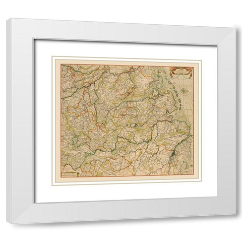 Westphalia Region Germany - De Wit 1688 White Modern Wood Framed Art Print with Double Matting by De Wit