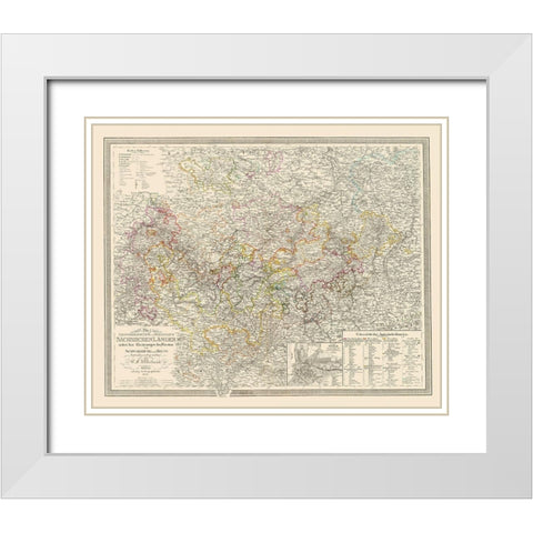 Weimer Region Germany - Weiland 1856 White Modern Wood Framed Art Print with Double Matting by Weiland