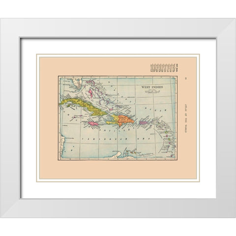 West Indies - Hammond 1910 White Modern Wood Framed Art Print with Double Matting by Hammond