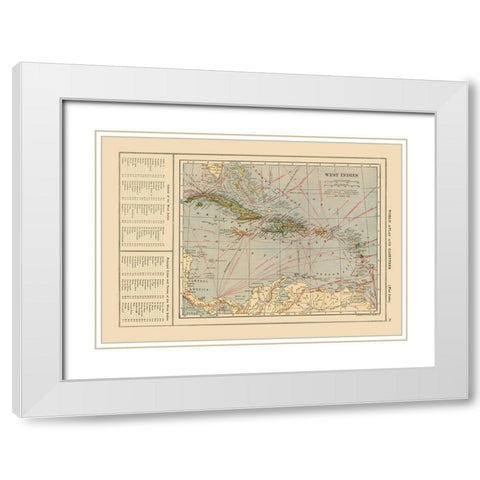 West Indies - Reynold 1921 White Modern Wood Framed Art Print with Double Matting by Reynold