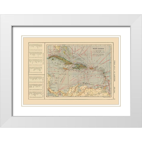 West Indies - Reynold 1921 White Modern Wood Framed Art Print with Double Matting by Reynold