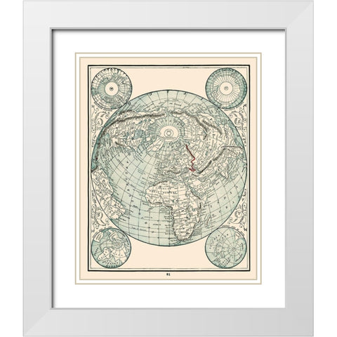 World - Rathbun 1893 White Modern Wood Framed Art Print with Double Matting by Rathbun