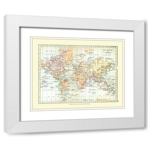 World in 1897 - Gardiner 1902 White Modern Wood Framed Art Print with Double Matting by Gardiner