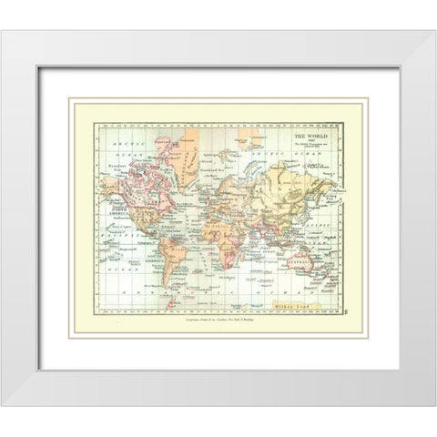 World in 1897 - Gardiner 1902 White Modern Wood Framed Art Print with Double Matting by Gardiner