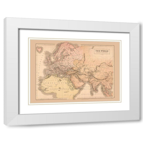 Ancient Europe Asia Africa - Black 1867 White Modern Wood Framed Art Print with Double Matting by Black