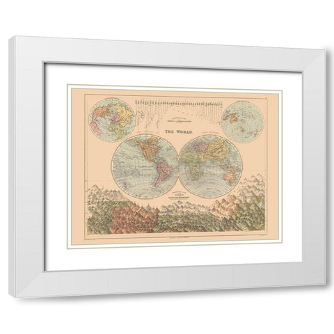Mountain Heights World - Black 1867 White Modern Wood Framed Art Print with Double Matting by Black