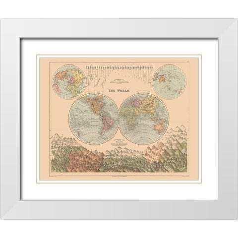 Mountain Heights World - Black 1867 White Modern Wood Framed Art Print with Double Matting by Black