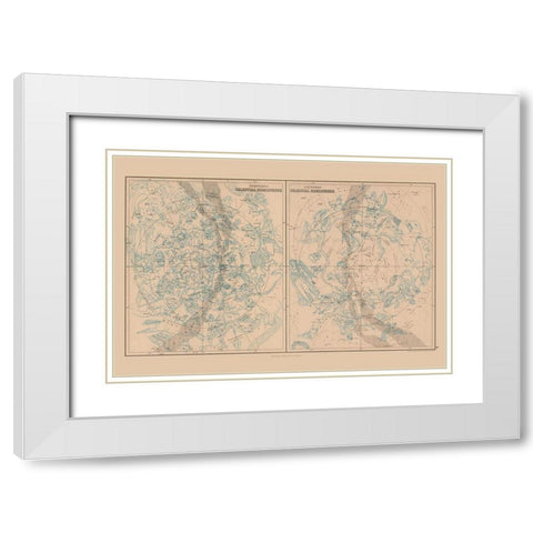 Celestial World - Black 1867 White Modern Wood Framed Art Print with Double Matting by Black