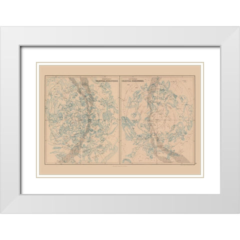 Celestial World - Black 1867 White Modern Wood Framed Art Print with Double Matting by Black