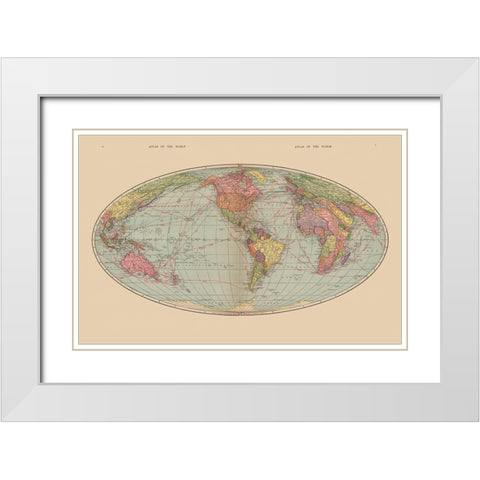 World - Hammond 1910 White Modern Wood Framed Art Print with Double Matting by Hammond