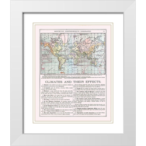 World - Monteith 1882 White Modern Wood Framed Art Print with Double Matting by Monteith