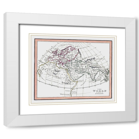 World as known to Ptolemy - Fenner 1830 White Modern Wood Framed Art Print with Double Matting by Fenner