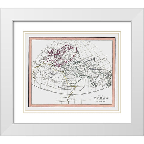 World as known to Ptolemy - Fenner 1830 White Modern Wood Framed Art Print with Double Matting by Fenner