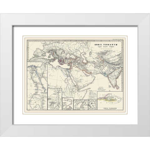 World - Spruner 1865 White Modern Wood Framed Art Print with Double Matting by Spruner