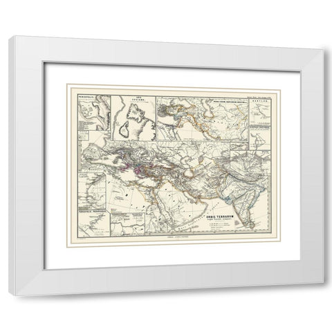 World Persian Time - Spruner 1865 White Modern Wood Framed Art Print with Double Matting by Spruner