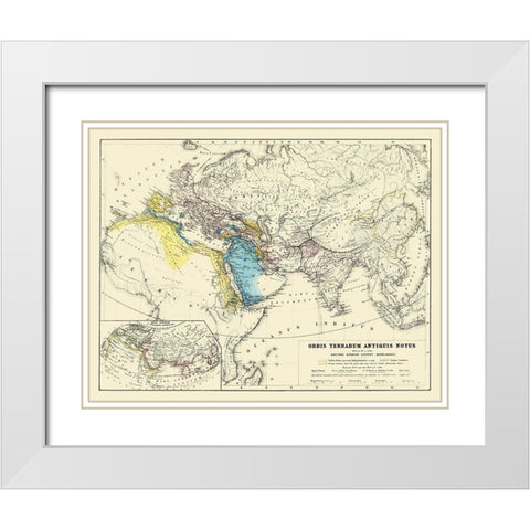 World as Known to Ancients - Kiepert 1903 White Modern Wood Framed Art Print with Double Matting by Kiepert