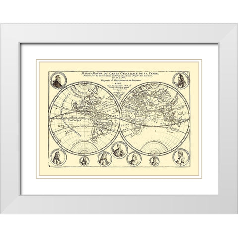 General World - Dauphin 1717 White Modern Wood Framed Art Print with Double Matting by Dauphin