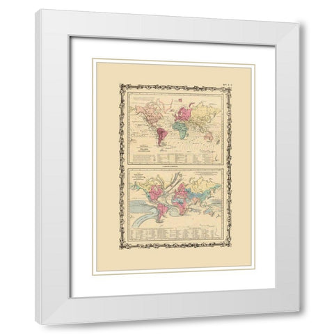 Ocean Currents River Systems - Johnson White Modern Wood Framed Art Print with Double Matting by Johnson