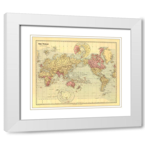 British Possessions World - Stanford White Modern Wood Framed Art Print with Double Matting by Stanford