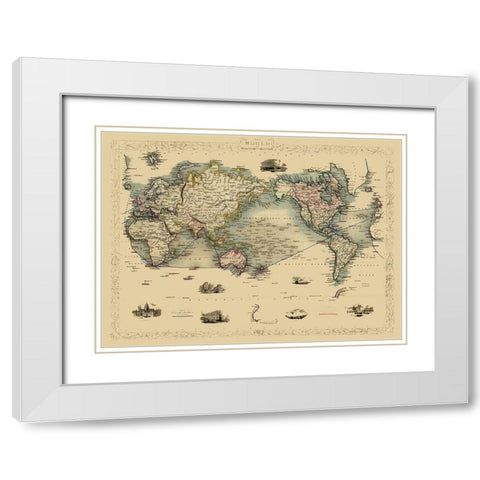 World White Modern Wood Framed Art Print with Double Matting by Unknown