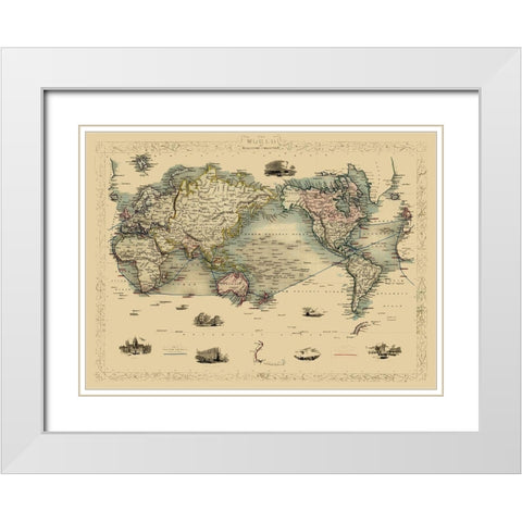 World White Modern Wood Framed Art Print with Double Matting by Unknown