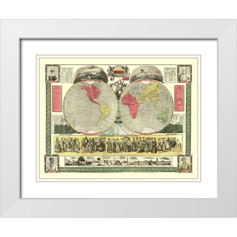 World One View - Phelps 1847 White Modern Wood Framed Art Print with Double Matting by Phelps
